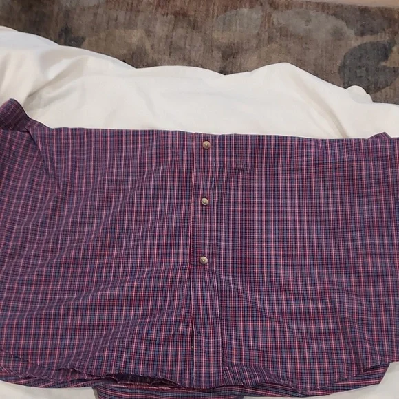 NWT Arrow Wrinkle Free Red, Blue, White Plaid Short Sleeve Button Down Shirt XXL - Picture 5 of 12